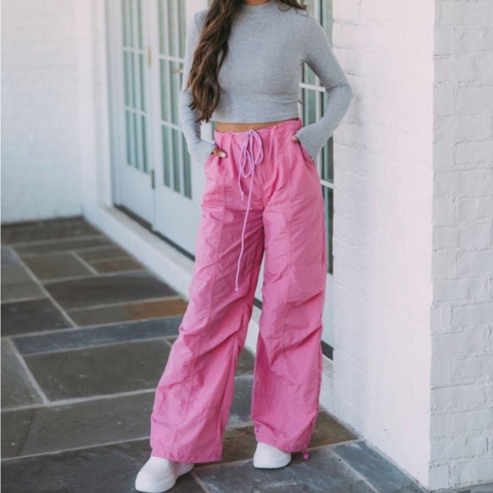 NWT Pink windbreaker cargo pants